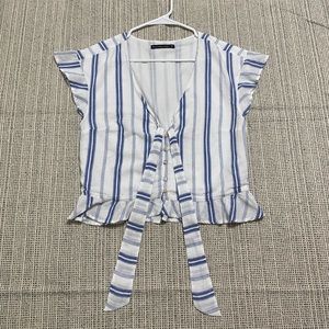 Womens Medium Abercrombie & Fitch Top with Blue Strips